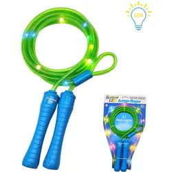 LED Springseil für Kinder mit Leuchteffekt. grün/blau. 240 cm lang. verstellbar GRÜN|BLAU No Size