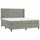 vidaXL Boxspringbett mit Matratze & LED Hellgrau 160x200 cm Samt