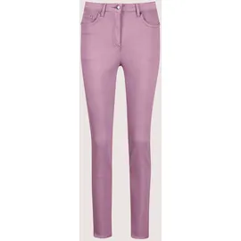 Madeleine "Jeans Mid Waist Skinny-Hose mit Fransen", Damen, Gr. 18, N + K Gr, lila (malve), Obermaterial: 92% Baumwolle CO. 6% Polyester PES. 2% Elasthan EL., Modern, normal, Jeans, mit Fransensaum