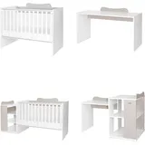 Lorelli Babybett Multi, Jugendbett, Schreibtisch, Wickeltisch, mehrfach umbaubar beige