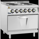 Royal Catering Elektroherd mit Backofen - 13,9 kW - 4 Platten - 80 x 73 cm - Pro 730 Series -