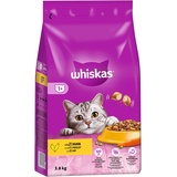 whiskas Katzen Trockenfutter Beutel Adult 1+ mit Huhn 3 x 3,8kg