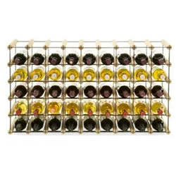 PROREGAL Modulares Weinregal VINOTECA MOD METAL | HxBxT 52,5x92,5x24,5cm | 9x5 Flaschen | Massives Kiefernholz | Natur | Flaschenregal