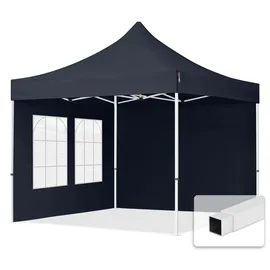 TOOLPORT Faltpavillon Economy 3 x 3 m inkl. 2 Seitenteile dunkelgrau 59037