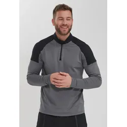 Funktionsshirt VIRTUS "Caltby", Herren, Gr. L, grau (grau, schwarz), 85% Polyester, 15% Elasthan, mehrfarbig, casual, normal, ohne Ausschnitt, Langarm, Shirts, mit 4-Wege-Stretch