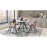 Design Esstisch Almo ausziehbar 90 cm bis 145 cm rund Esszimmer Tisch - Weiß