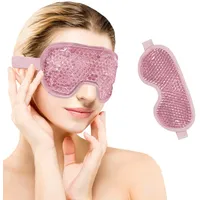 CAM2 Augenmaske Kühlend,Kalte Gesichtsaugenmaske, Wiederverwendbare Augenmaske mit Gelperlen, Kühlmaske/Kühlpads Gel Augenmaske(Rosa)