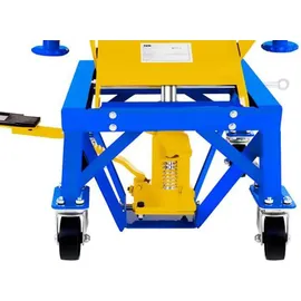MSW Hebebühne Metall 51 cm x 49 cm x 86,5 cm blau mit Rollen 135 kg
