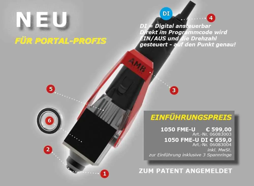 AMB 1050 FME-U, Fräsmotor mit Schnellwechselsystem, NEU