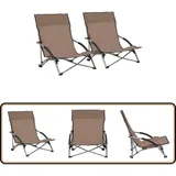 Klappbare Strandstühle 2 Stk. Taupe Stoff - Klappbarer Stuhl - Gartenstuhl - Strandstuhl - Outdoor Möbel - Lounge Chair