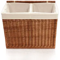 lycce Wäschesortierer Weide 120L, 2 Fächer mit Stoffeinsatz