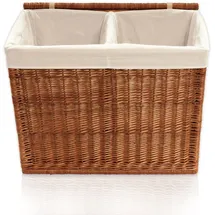 lycce Wäschesortierer Weide 120L, 2 Fächer mit Stoffeinsatz