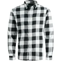 JACK & JONES 12181602 Hemd Slim Fit Freizeithemd aus Twill Modell 'Gingham' Weiss, XL