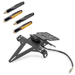 Set Kennzeichenhalter Kennzeichen Halter Motorrad Nummernschildhalter Nummernschild Halter + Blinker Motorradblinker LED Zaddox passend für KawasakiZ900 / 650