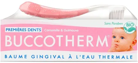 Buccotherm Kit Erste Zähne Bio Zahnfleischbalsam 50ml + Bürste 0-2 Jahre