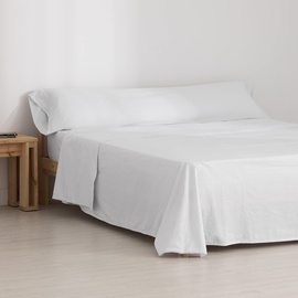 BL BELUM Belum | Bettwäsche-Set, Flanell, Weiß, 150, 100% Baumwolle, bestehend aus: Bettbezug: 240 x 270 cm, Spannbettlaken: 160 x 200 cm + 30 cm, Kissen: 45 x 170 cm