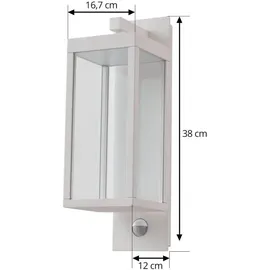 LUCANDE Ferdinand, LED Draußen Wandleuchte w/Sensor weiß, Sensor, 38 cm - Weiß