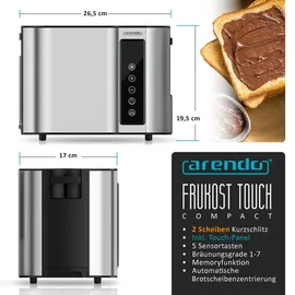 Arendo Toaster 2 Scheiben Silber