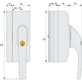 ABUS - Fensterschloss mit Druckzylinder, gleichschließend - ABUS-Sicherheitslevel 10 - 37187 - Braun Stabiles Fenster Zusatzschloss FO400N B AL0125