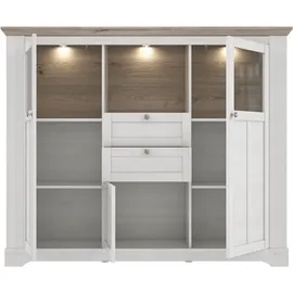 Forte Highboard Schneeeiche 136 cm mit LED - Beleuchtung - ILOPPA