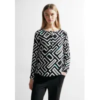 Cecil Langarmbluse mit Allover-Print schwarz XXL (46)