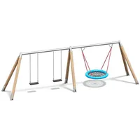 Playparc Schaukelanlage mit Vogelnest ""Holz/Metall"", Aufhängehöhe 245 cm