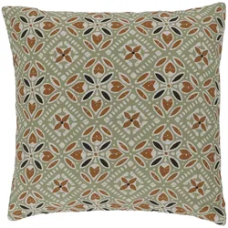 Chic Antique Aix Kissenbezug mit Batikmuster, L50/B50 cm, Teracotta/Grün