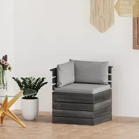 vidaXL Garten-Paletten-Ecksofa mit Kissen Kiefernholz