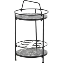 Siena Garden Como Beistelltisch Ø 42 x 74 cm schwarz/dunkelgrau