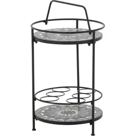 Siena Garden Como Beistelltisch Ø 42 x 74 cm schwarz/dunkelgrau