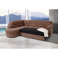 sit&more Ecksofa Savoni L-Form, wahlweise mit Bettfunktion braun