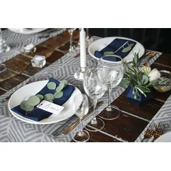 Platzset ADAM "Tischset Easy Diamond" Gr. 1, blau (dunkelblau), Baumwolle, Obermaterial: 100% Baumwolle, Platzsets, Made in Germany, für 4 Personen