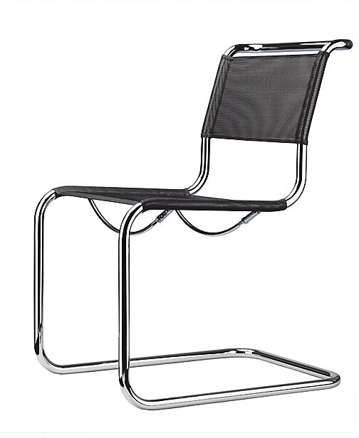 Thonet Freischwinger S33 schwarz, Designer Mart Stam, 85x49x66 cm