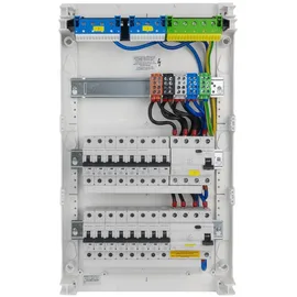 Doktorvolt Sicherungskasten Aufputz 3-reihig 36 Module 14xMCB 2xRCCB VDE verdrahtet mit Sicherungen 515x305x96,5mm Hager Hohlwand Verteiler Abzweigklemmen Doktorvolt DV-6333-NT