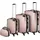 Tectake tectake® Hartschalenkoffer-Set, 4-teilig, 3 Trolleys und Beauty-Case aus robustem ABS-Kunststoff - Gold