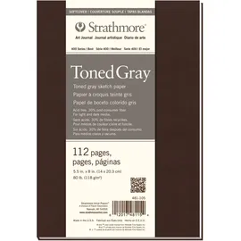 Strathmore Toned Gray Serie 400 Skizzenbuch, graugetönt, 118g/m2, 14x20.3cm, Softcover, 112 Seiten