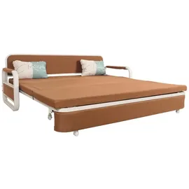 Mendler Schlafsofa HWC-M83, Schlafcouch Couch Sofa, Schlaffunktion Bettkasten Liegefläche, 190x185cm ~ Stoff/Textil braun