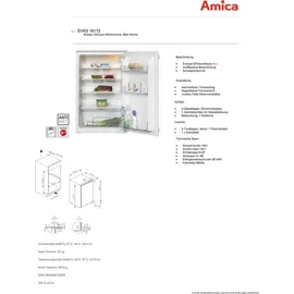 Amica EVKS 16172 Einbaukühlschrank (135 l, 875 mm hoch)