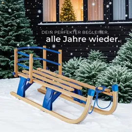 Tectake tectake® Holzschlitten klappbar, mit Rückenlehne 38 x 109,5 x 45 cm, Belastbarkeit 130 kg