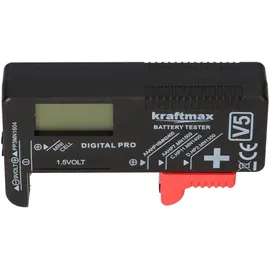 kraftmax LCD Akku- und Batterietester für Batterien und Akkus AAA AA C D und 9V
