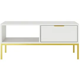 raumhirsch furniture Couchtisch, Weiß, Gold, Holzwerkstoff, 60x45x100 cm, Wohnzimmer, Wohnzimmertische, Couchtische