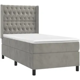 vidaXL Boxspringbett 100 x 200 cm Hellgrau