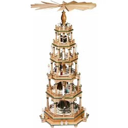 KWO Pyramide Weihnachtsgeschichte natur/grün elektrisch 5-stufig