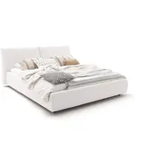 KAWOLA Bett HENRY Polsterbett Cord weiß 140x200cm - Weiß