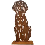 Terma Stahldesign Rost Hund Irish Red Setter 75 cm lebensgroß Metall Gartenfigur Handmade Germany wetterfest Gartendeko Tierfigur Grabdeko Geschenk
