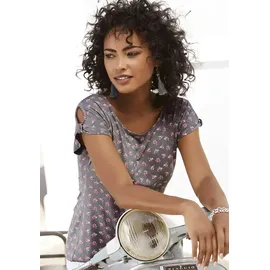 LASCANA T-Shirt Damen rot, dunkelgrau Gr.36/38
