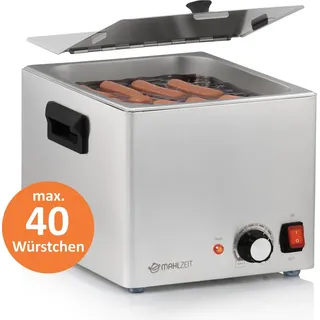 Mahlzeit Edelstahl Würstchenwärmer elektrisch 1200 W Automatische Temperaturregelung, 6 Liter
