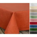 Beautex Tischdecke Fleckenabweisende bügelfreie Tischdecke mit Lotuseffekt, Leinenoptik (1-tlg) orange Eckig | 160 cm x 320 cm