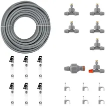 Bradas Flächenregner Sprühnebel Set 8 m grau