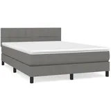 vidaXL Boxspringbett mit Matratze Dunkelgrau 140x200 cm Stoff